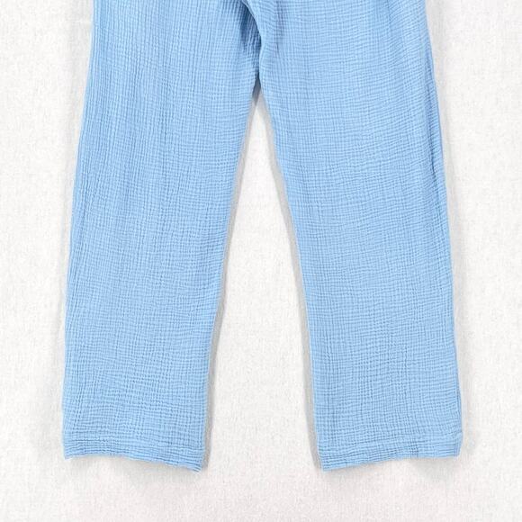 ENZA COSTA Cotton Gauze Straight Leg Jogger Pants Womens Medium Light Blue NEW - Picture 6 of 12